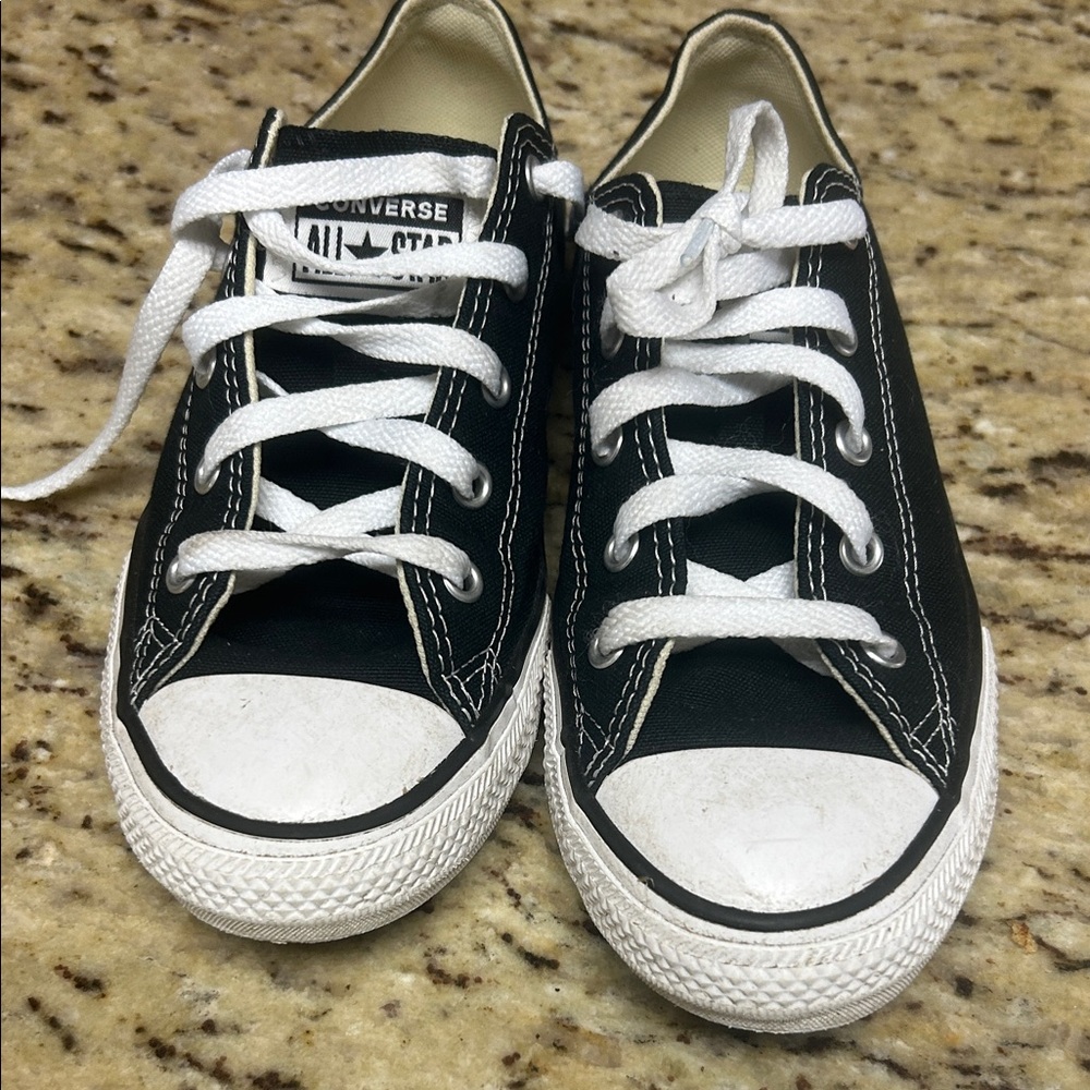 Converse Kids Black and White Sneakers worn 1x for Halloween costume